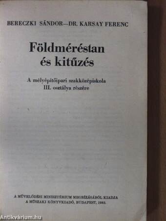 Földméréstan és kitűzés