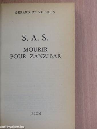 Mourir pour Zanzibar