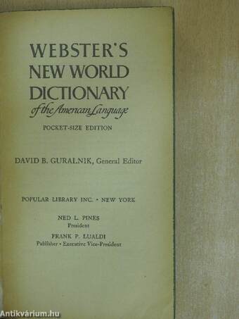 Webster's New World Dictionary of the American Language