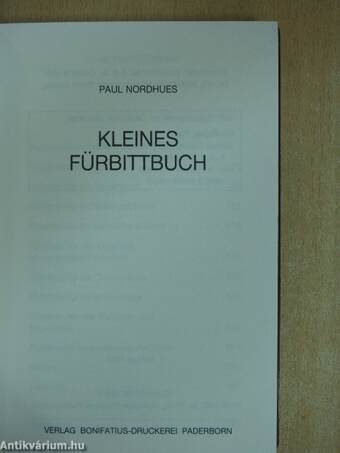 Kleines Fürbittbuch