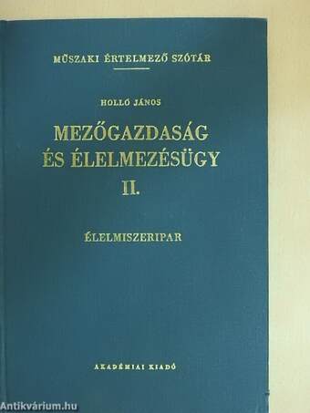 Mezőgazdaság és élelmezésügy II.