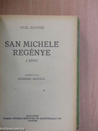 San Michele regénye I-II.