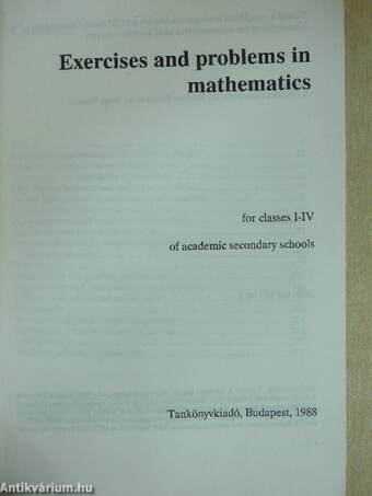 Exercises and problems in mathematics for classes I-IV