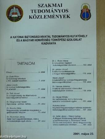 Szakmai Tudományos Közlemények 2001. május 23.