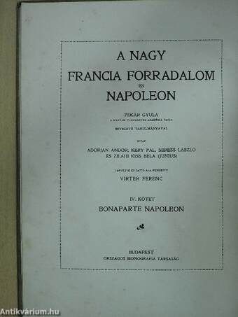 A Nagy Francia Forradalom és Napoleon IV.