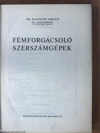 Fémforgácsoló szerszámgépek