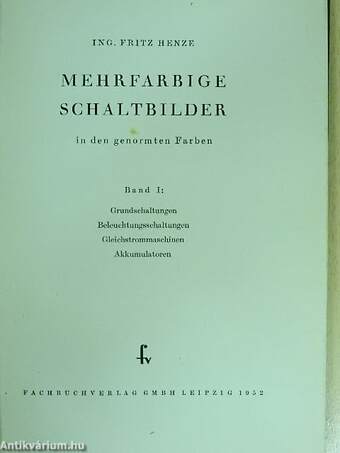 Mehrfarbige Schaltbilder in den genormten Farben I-II.