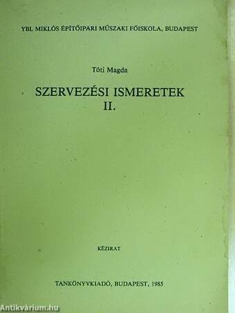 Szervezési ismeretek II.