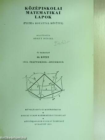 Középiskolai matematikai lapok 1966-1967. (fél évfolyamok)