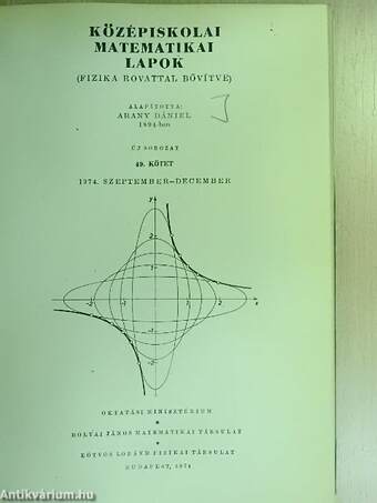 Középiskolai matematikai lapok 1974-1975. (fél évfolyamok)