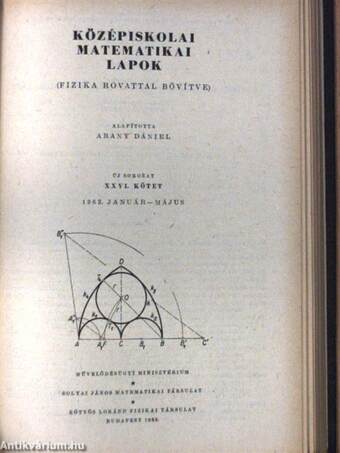 Középiskolai matematikai lapok 1962-1963. (fél évfolyamok)