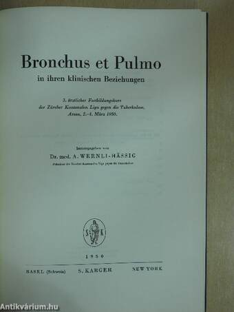 Bronchus et Pulmo in ihren klinischen Beziehungen