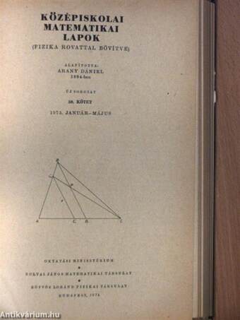 Középiskolai matematikai lapok 1974-1975. (fél évfolyamok)