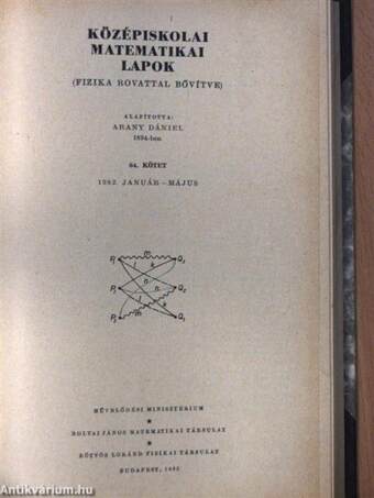 Középiskolai matematikai lapok 1981-1982. (fél évfolyamok)