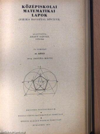 Középiskolai matematikai lapok 1973-1974. (fél évfolyamok)