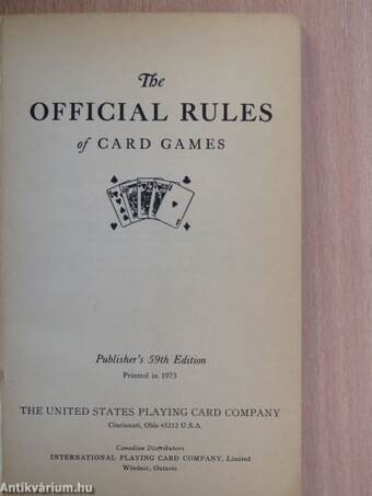 Official Rules of Card Games