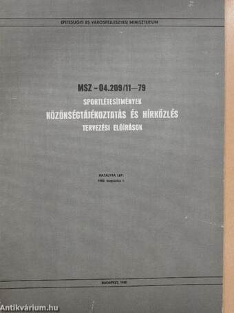 Sportlétesítmények - Közönségtájékoztatás és hírközlés