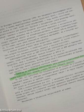 Az Országos Széchényi Könyvtár 1990. évi beszámolója