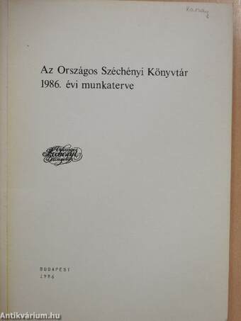 Az Országos Széchényi Könyvtár 1986. évi munkaterve