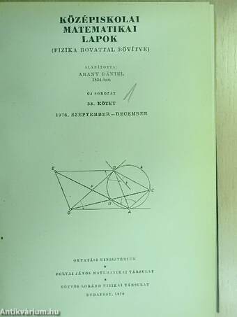 Középiskolai matematikai lapok 1976-1977. (fél évfolyamok)