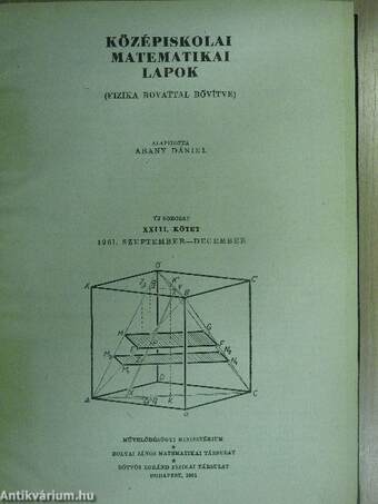 Középiskolai matematikai lapok 1961-1962. (fél évfolyamok)