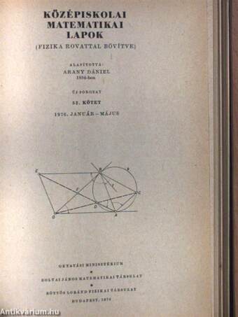Középiskolai matematikai lapok 1975-1976. (fél évfolyamok)