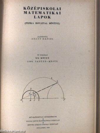 Középiskolai matematikai lapok 1959-1960. (fél évfolyamok)