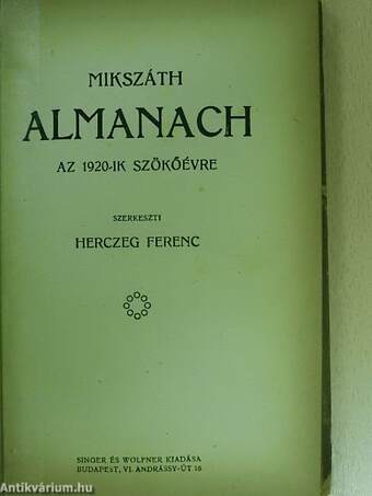 Mikszáth Almanach az 1920-ik szökőévre