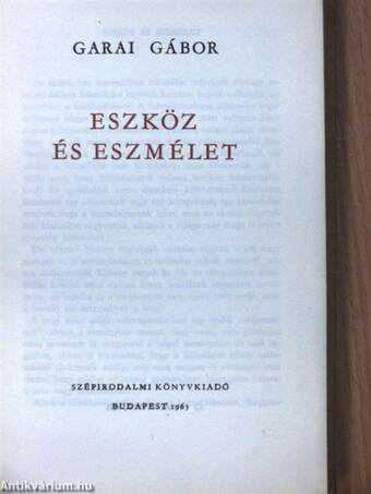 Eszköz és eszmélet