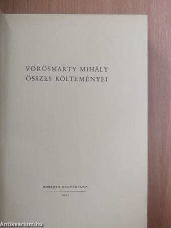 Vörösmarty Mihály összes költeményei I-II.