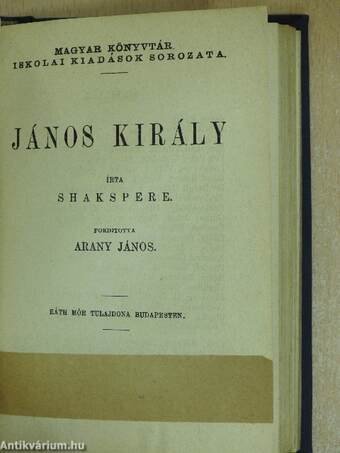 Hamlet dán királyfi/János király/Szentivánéji álom