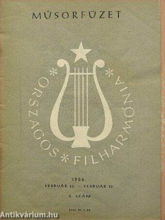Országos Filharmónia Műsorfüzet 1956/8.