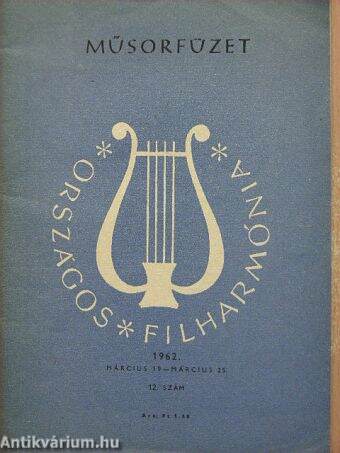 Országos Filharmónia Műsorfüzet 1962/12.