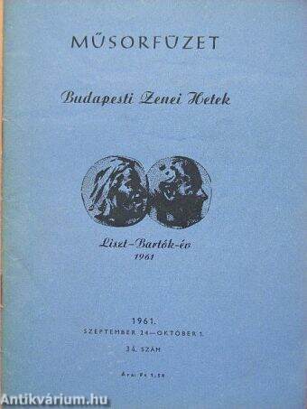 Országos Filharmónia Műsorfüzet 1961/34.