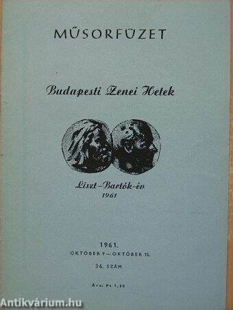Országos Filharmónia Műsorfüzet 1961/36.