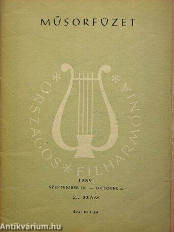 Országos Filharmónia Műsorfüzet 1959/35.