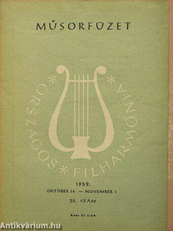 Országos Filharmónia Műsorfüzet 1959/39.