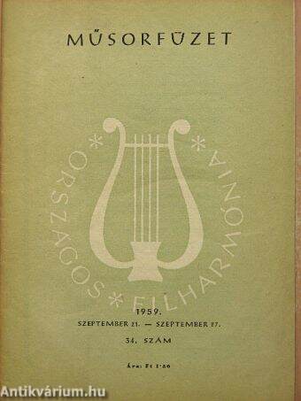 Országos Filharmónia Műsorfüzet 1959/34.