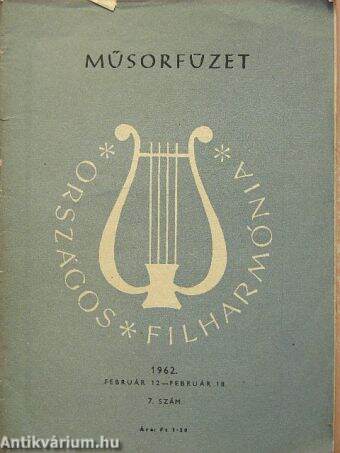 Országos Filharmónia Műsorfüzet 1962/7.