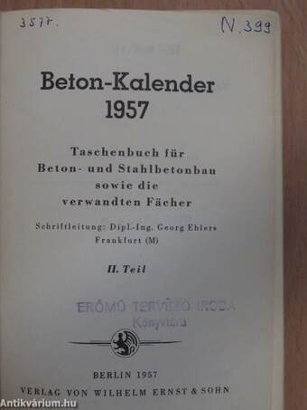 Beton-Kalender 1957. II.