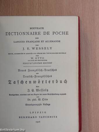 Nouveaux dictionnaire de poche des langues francaise et allemande/Allemande et francaise I-II.