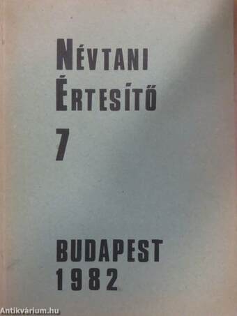 Névtani Értesítő 7.