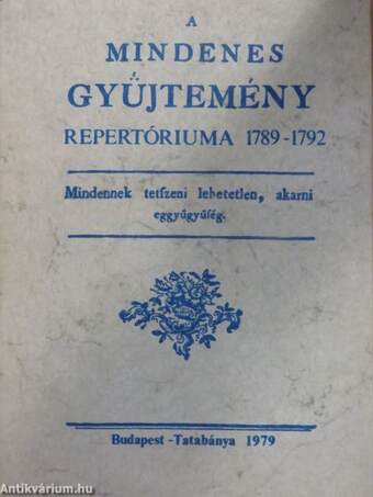 A Mindenes Gyűjtemény repertóriuma 1789-1792