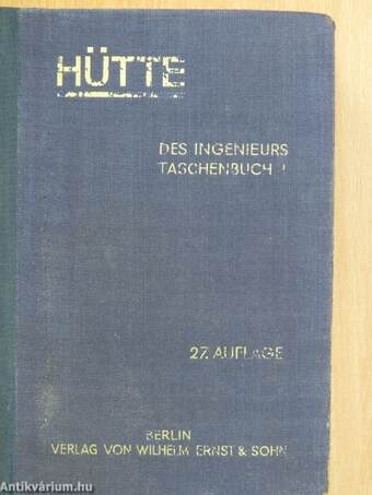 Hütte - Des Ingenieurs Taschenbuch I. (töredék)