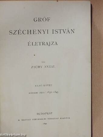 Gróf Széchenyi István életrajza I/1-2.