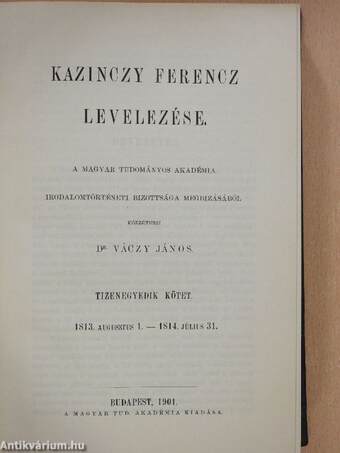 Kazinczy Ferencz levelezése XI.