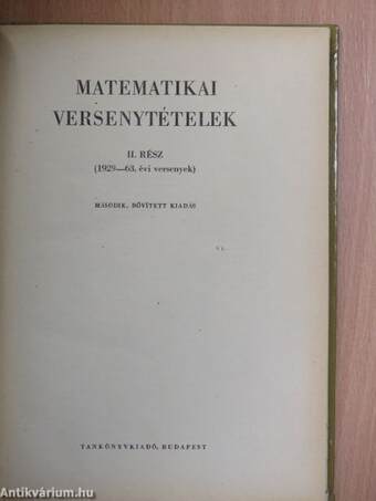 Matematikai versenytételek II.