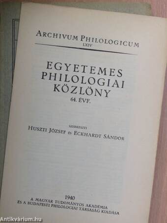 Egyetemes Philologiai Közlöny 1940. december