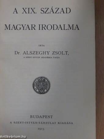 A XIX. század magyar irodalma