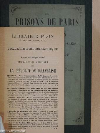 Les prisons de Paris sous la révolution (Szabó Dezső könyvtárából)